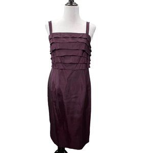 Lizzatti Collection Shift Dress 8 Plum Purple Burgundy Special Occasion Tiered
